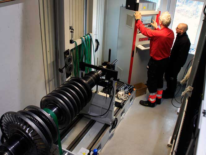 Balanseringsmaskin med turbin